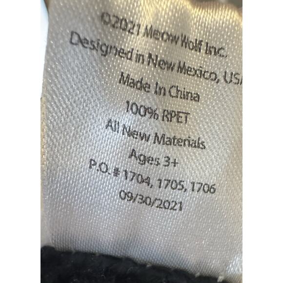 Meow Wolf Plush Twisted Multiverse Cat Wolf Black White 10” Stuffed Animal New - Picture 10 of 10